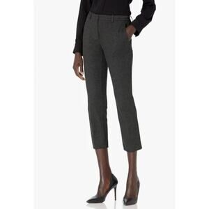 Theory Women's Gray Treeca Regent Knit Pants Ankle Cropped Trousers 0